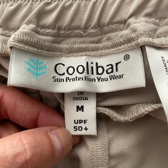 Coolibar Wide Leg Pants Cream/Tan Size Medium UPF 50+ - Picture 9 of 11